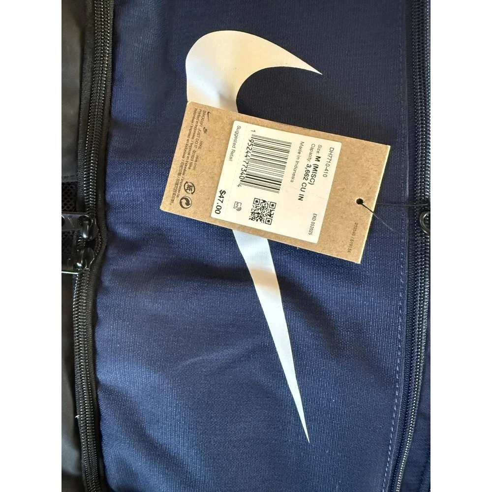 Nike BRASILIA 9.5 Gym Bag Training Duffle MEDIUM Blue/Black/White DH7710-481